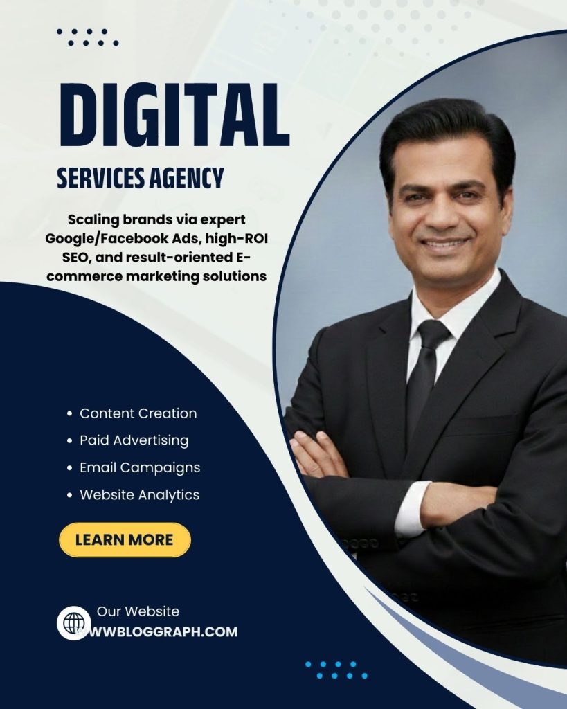 blue white and yellow modern digital marketing agency instagram post
